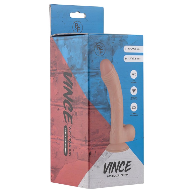 Real Fantasy Vince - herés fitymás dildó - 19,5 cm (natúr) 130857 termék bemutató kép