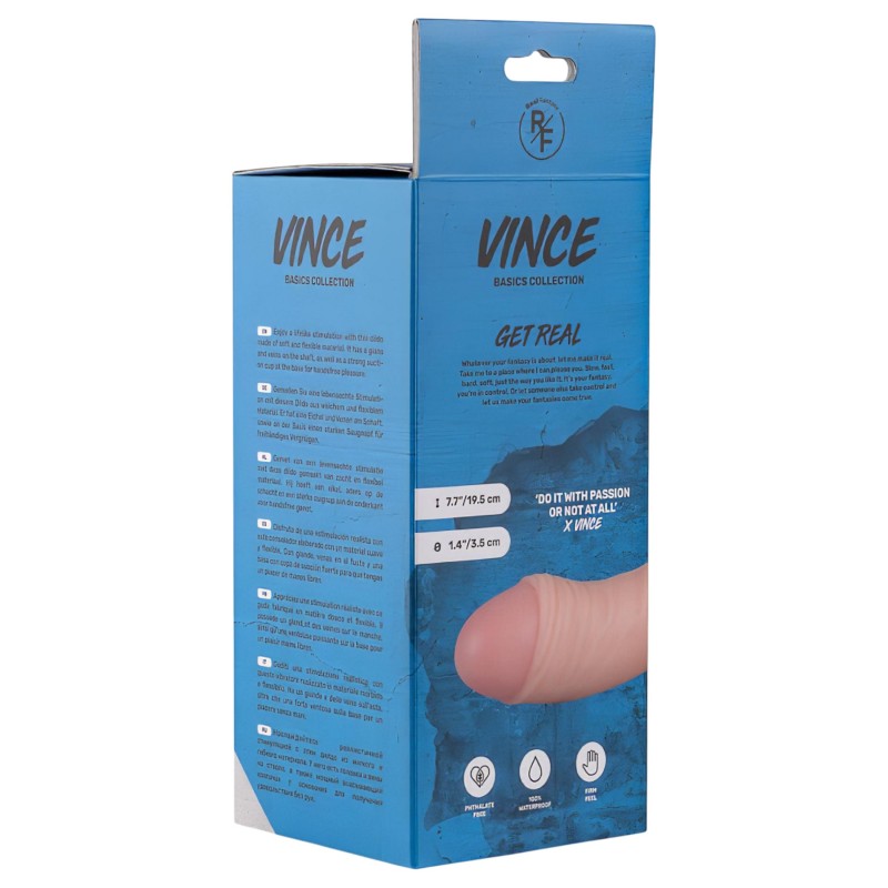 Real Fantasy Vince - herés fitymás dildó - 19,5 cm (natúr) 130858 termék bemutató kép