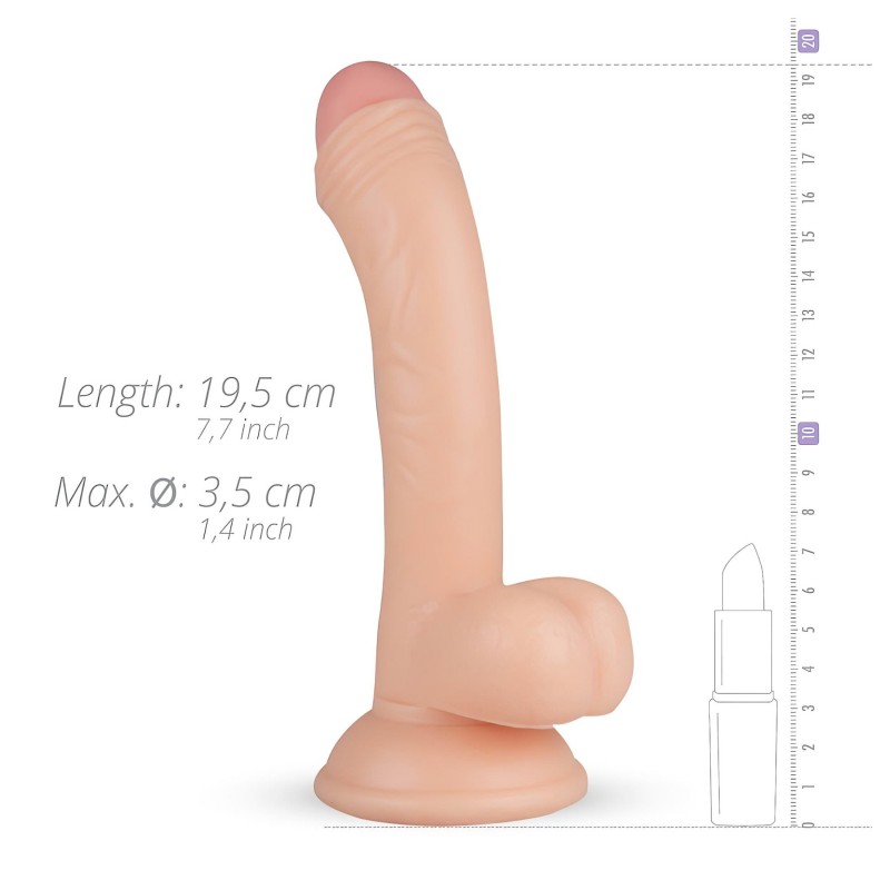 Real Fantasy Vince - herés fitymás dildó - 19,5 cm (natúr) 130862 termék bemutató kép