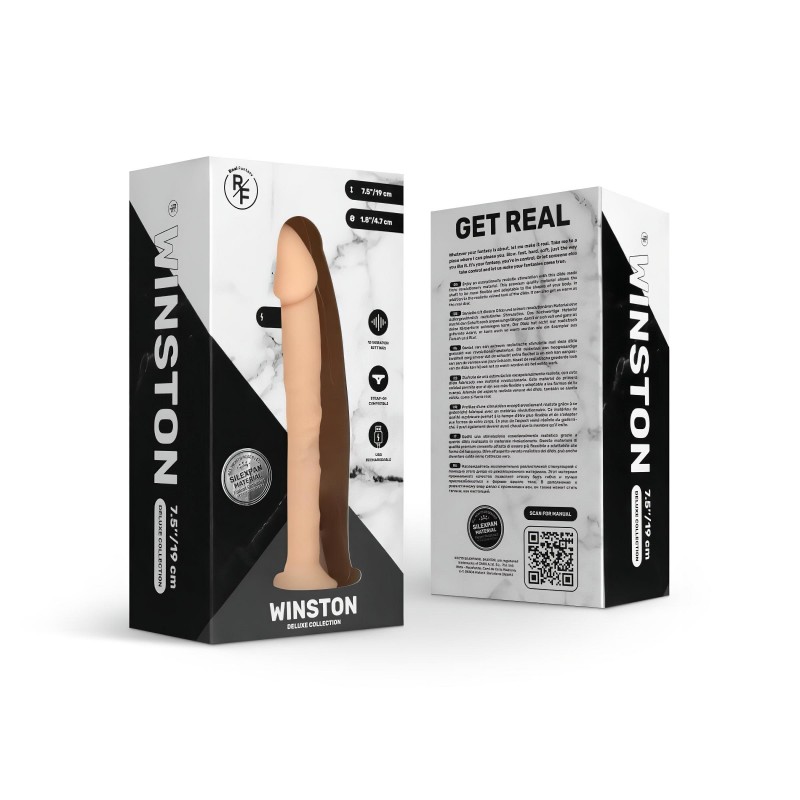 Real Fantasy Winston - tapadókorongos vibrátor - 19 cm (testszínű) 141937 termék bemutató kép
