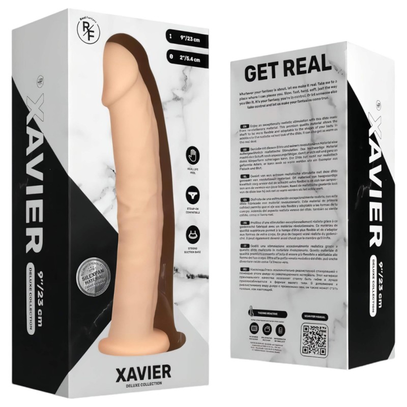Real Fantasy Xavier - élethű dildó - 23 cm (natúr) 132554 termék bemutató kép