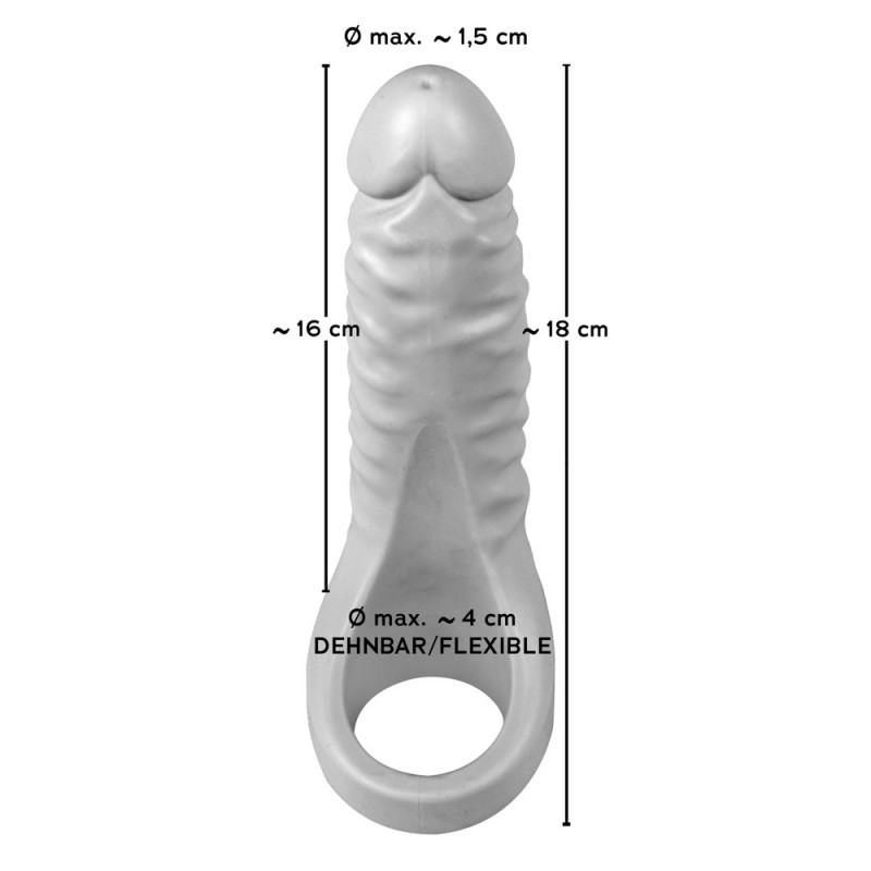 Realistixxx Double F - élethű dildó péniszgyűrűvel (natúr) 93324 termék bemutató kép
