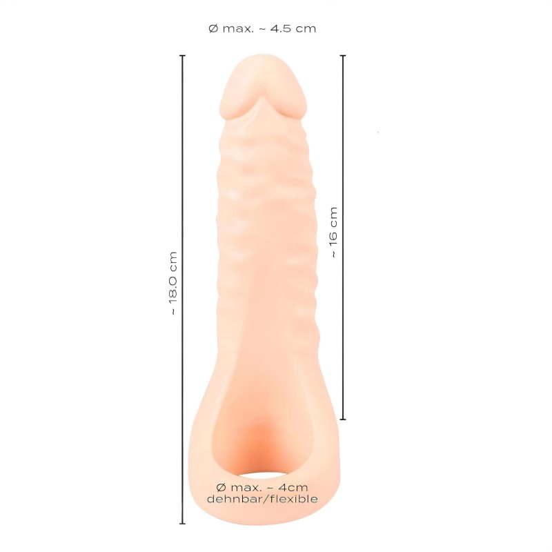 realistixxx Double F - élethű dildó péniszgyűrűvel (testszínű) 142278 termék bemutató kép