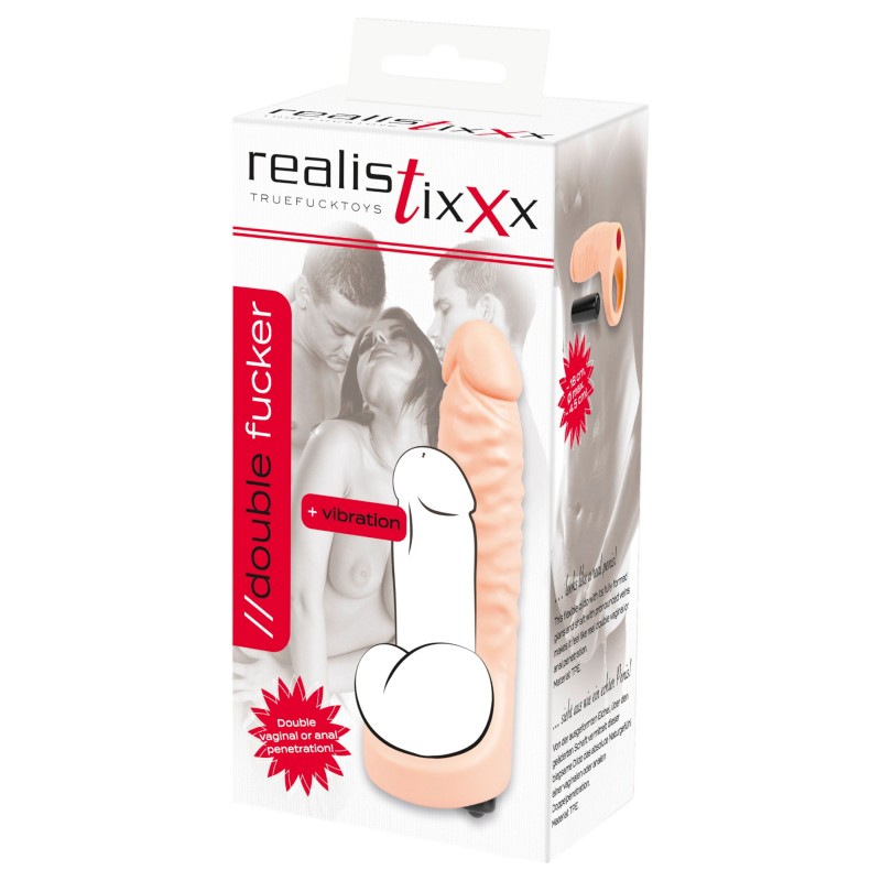 Realistixxx Double Fucker - felcsatolható anál vibrátor (fekete) 111683 termék bemutató kép