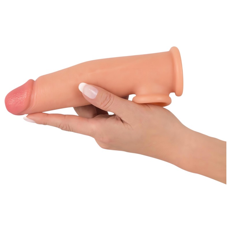 realistixxx - heregyűrűs hosszabbító péniszköpeny - 19 cm (natúr) 130940 termék bemutató kép