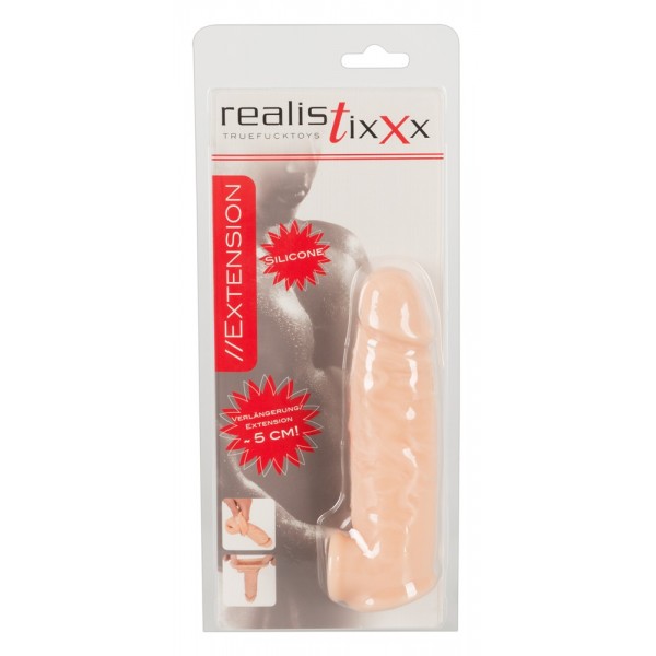Realistixxx - heregyűrűs péniszköpeny - 16cm (natúr)
