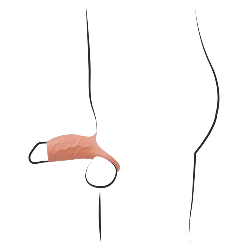 Realistixxx - nyitott, vibrációs péniszköpeny (natúr) 119024 termék bemutató kép