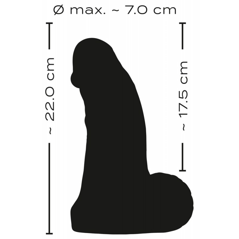 Realistixxx Real Giant - herés dildó - 22 cm (fekete) 93177 termék bemutató kép