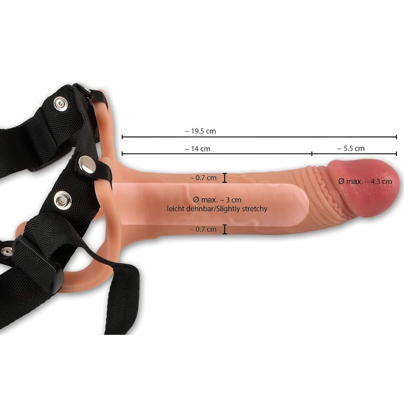 realistixxx Strap-on - felcsatolható, üreges dildó (testszínű) 141251 termék bemutató kép