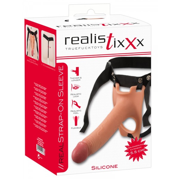 Realistixxx Strap-on - felcsatolható, üreges dildó (natúr)
