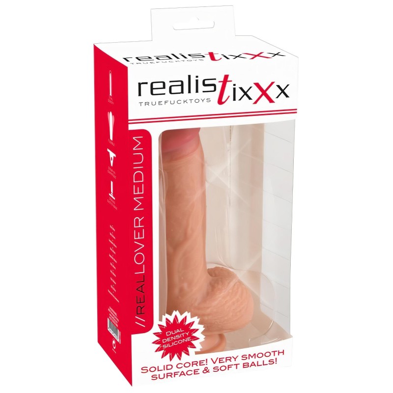 realistixxx - tapadókorongos élethű dildó (22 cm, testszínű) 144317 termék bemutató kép