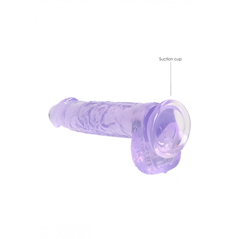 RealRock - átlátszó élethű dildó - lila (15cm) 107390 termék bemutató kép