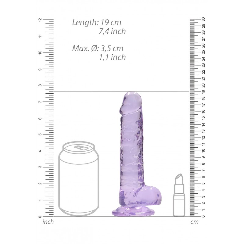RealRock - átlátszó élethű dildó - lila (17cm) 107326 termék bemutató kép