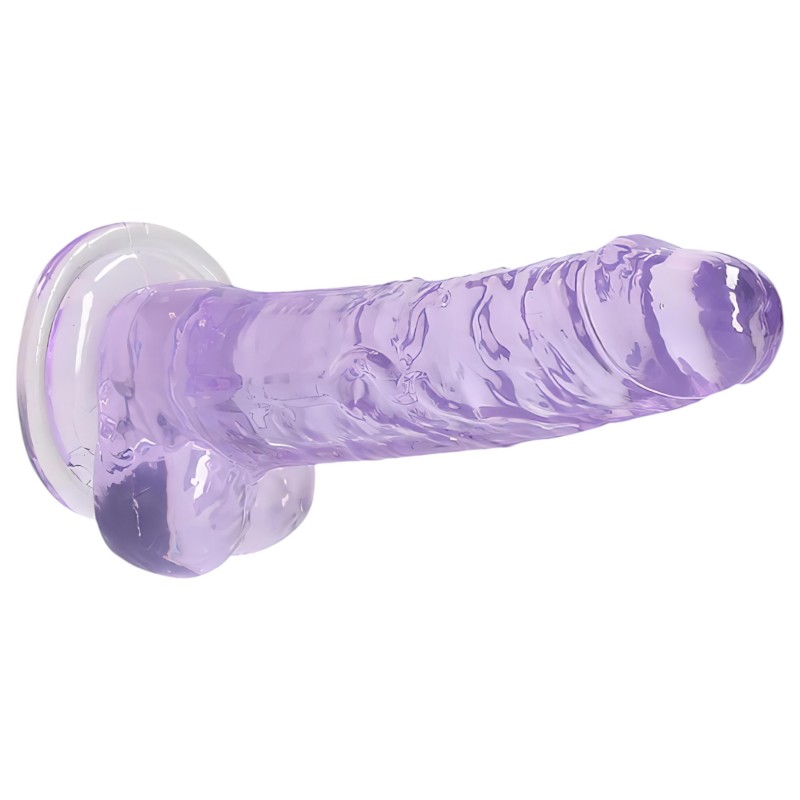 RealRock - átlátszó élethű dildó - lila (17cm) 107329 termék bemutató kép