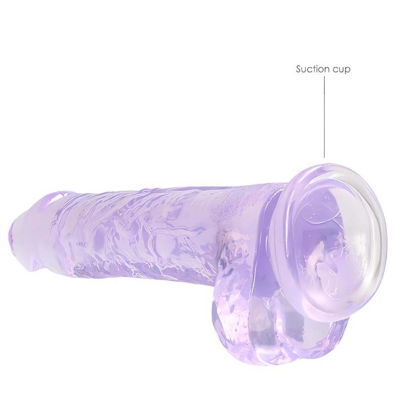 RealRock - átlátszó élethű dildó - lila (19cm) 107233 termék bemutató kép