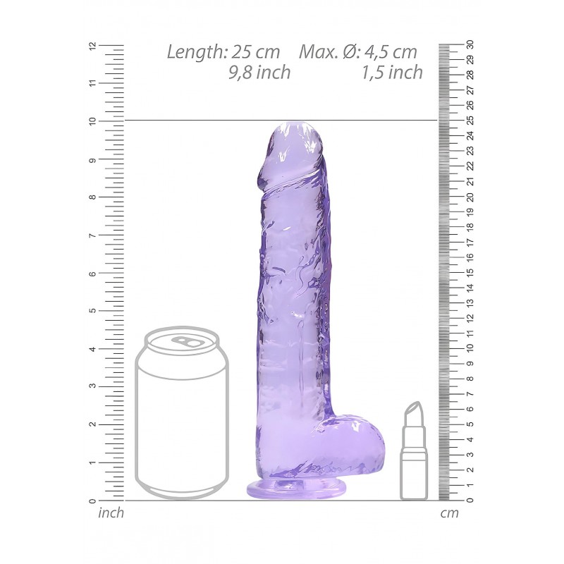 RealRock - átlátszó élethű dildó (lila, 22 cm) 131291 termék bemutató kép
