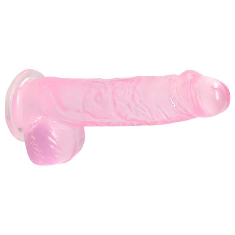 RealRock - átlátszó élethű dildó - pink (15cm) 107373 termék bemutató kép