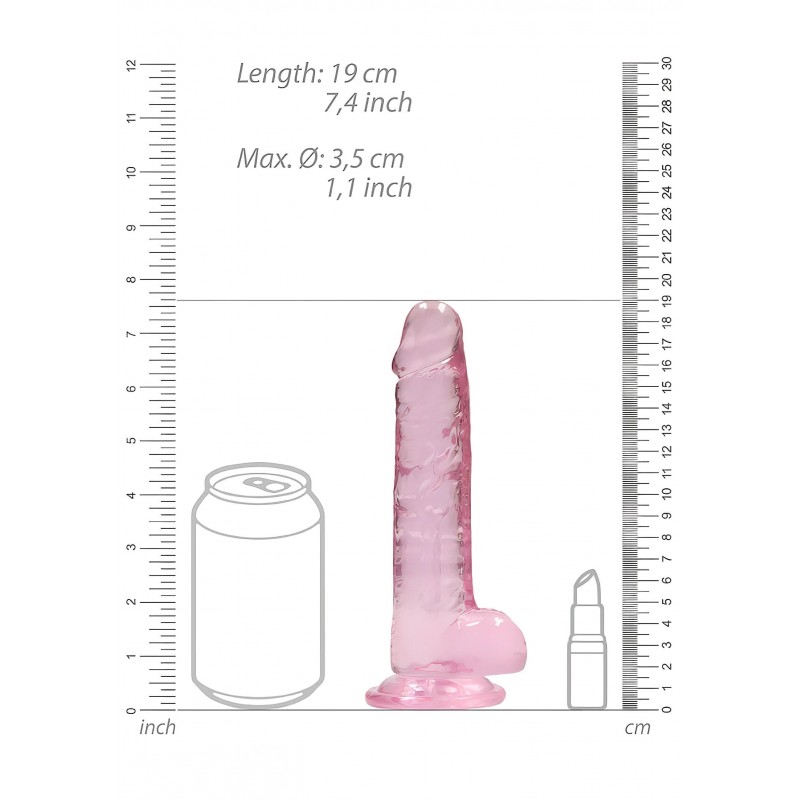 RealRock - átlátszó élethű dildó - pink (17cm) 107341 termék bemutató kép