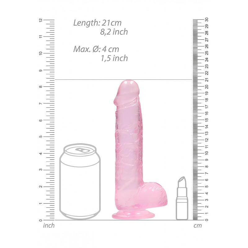 RealRock - átlátszó élethű dildó (pink, 19 cm) 131567 termék bemutató kép