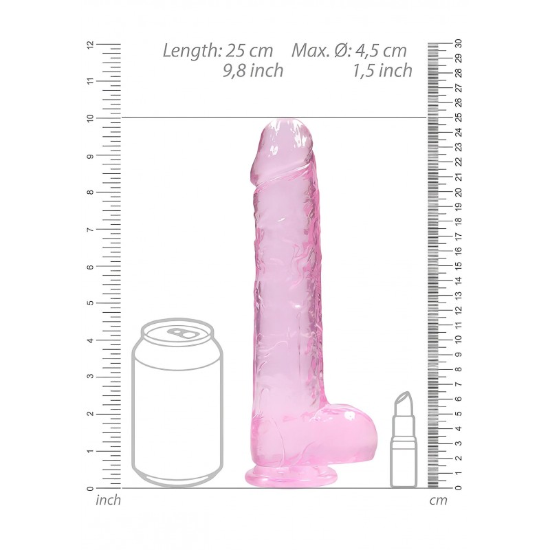 RealRock - átlátszó élethű dildó - pink (22cm) 107358 termék bemutató kép