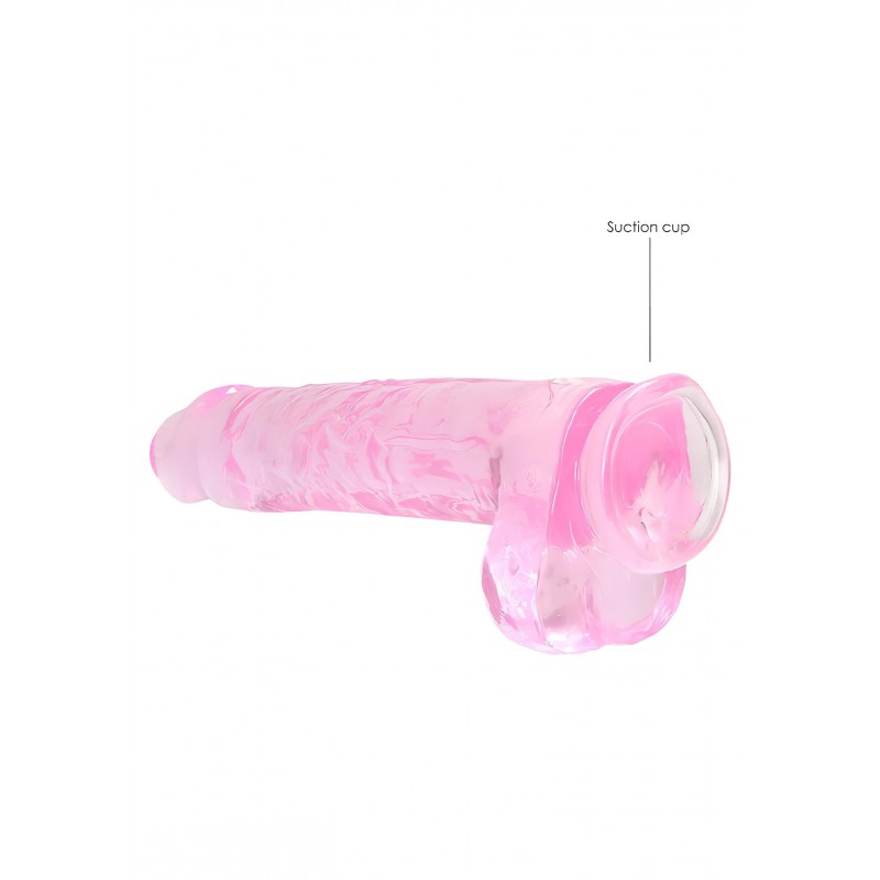 RealRock - átlátszó élethű dildó - pink (22cm) 107360 termék bemutató kép