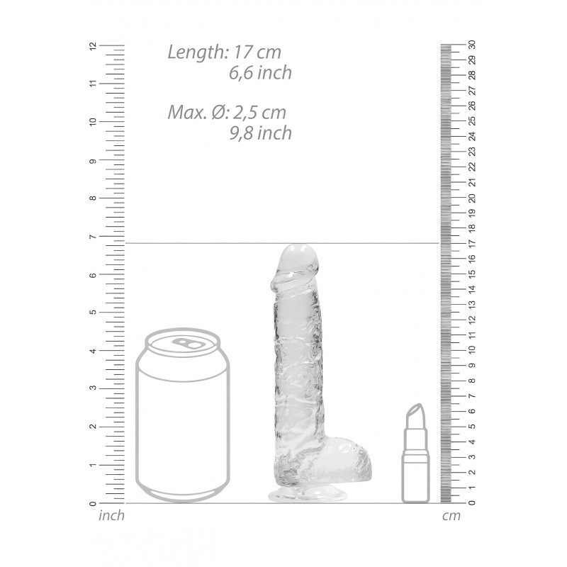 RealRock - átlátszó élethű dildó - átlátszó (15cm) 107351 termék bemutató kép