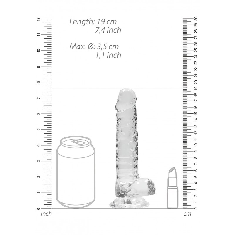 RealRock - átlátszó élethű dildó - átlátszó (17cm) 107395 termék bemutató kép