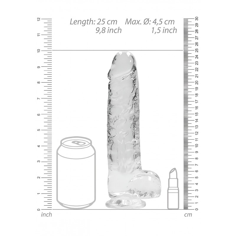 RealRock - átlátszó élethű dildó - átlátszó (22cm) 107467 termék bemutató kép