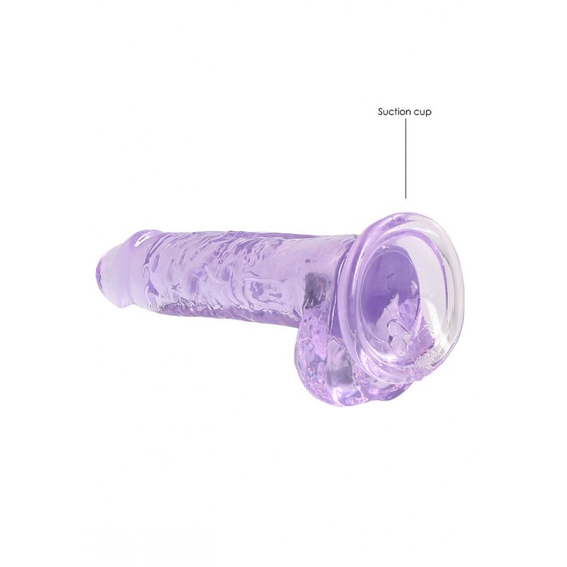 RealRock - átlátszó élethű dildó - lila (17cm) 47737 termék bemutató kép