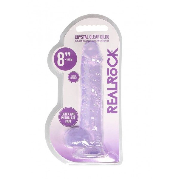RealRock - átlátszó élethű dildó - lila (19cm)