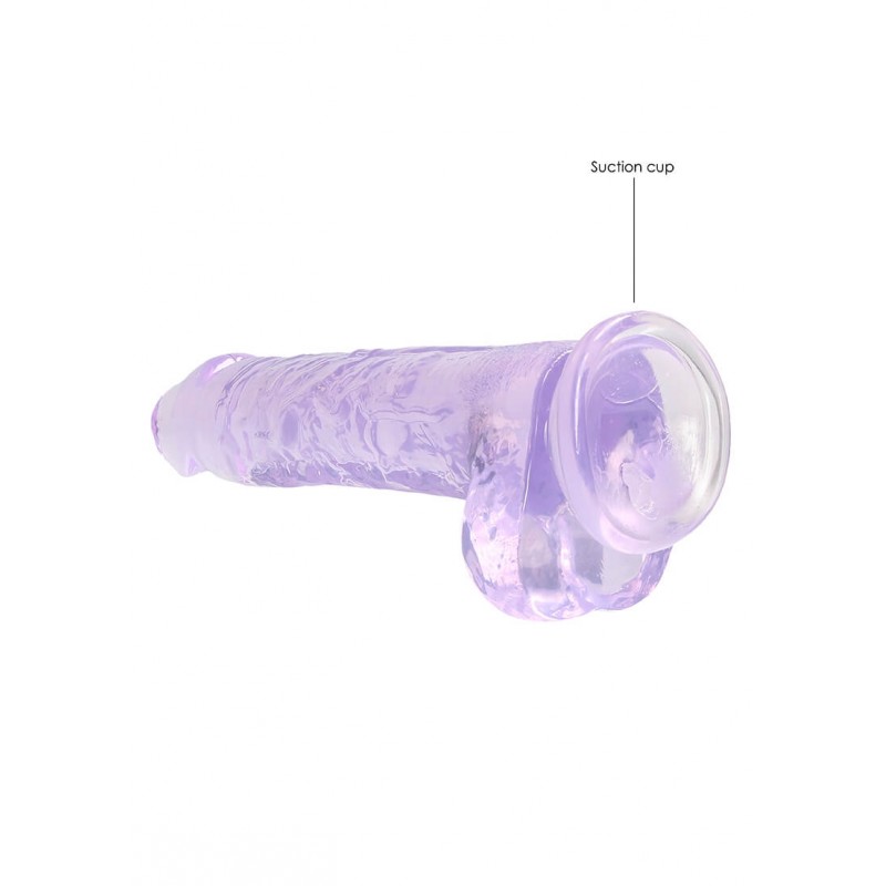 RealRock - átlátszó élethű dildó - lila (19cm) 58450 termék bemutató kép
