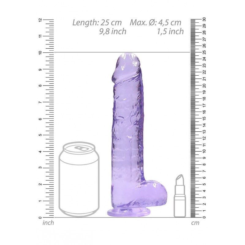 RealRock - átlátszó élethű dildó - lila (22cm) 47770 termék bemutató kép