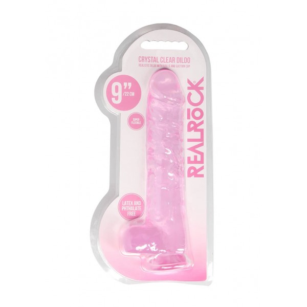 RealRock - átlátszó élethű dildó - pink (22cm)