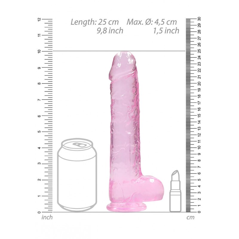 RealRock - átlátszó élethű dildó - pink (22cm) 47777 termék bemutató kép