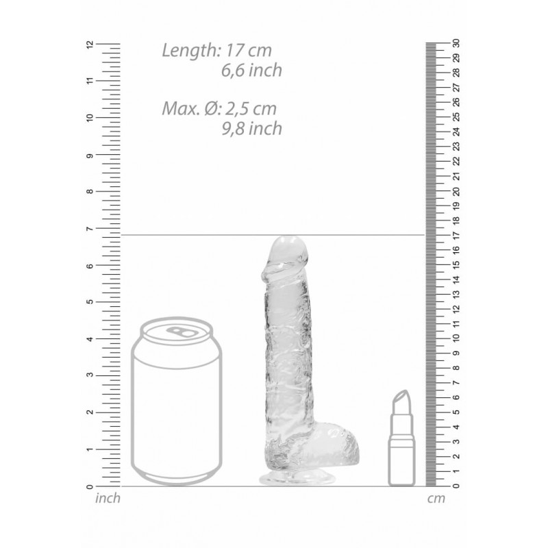 RealRock - átlátszó élethű dildó - átlátszó (15cm) 47721 termék bemutató kép