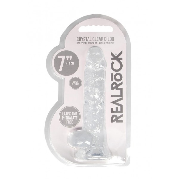 RealRock - átlátszó élethű dildó - átlátszó (17cm)