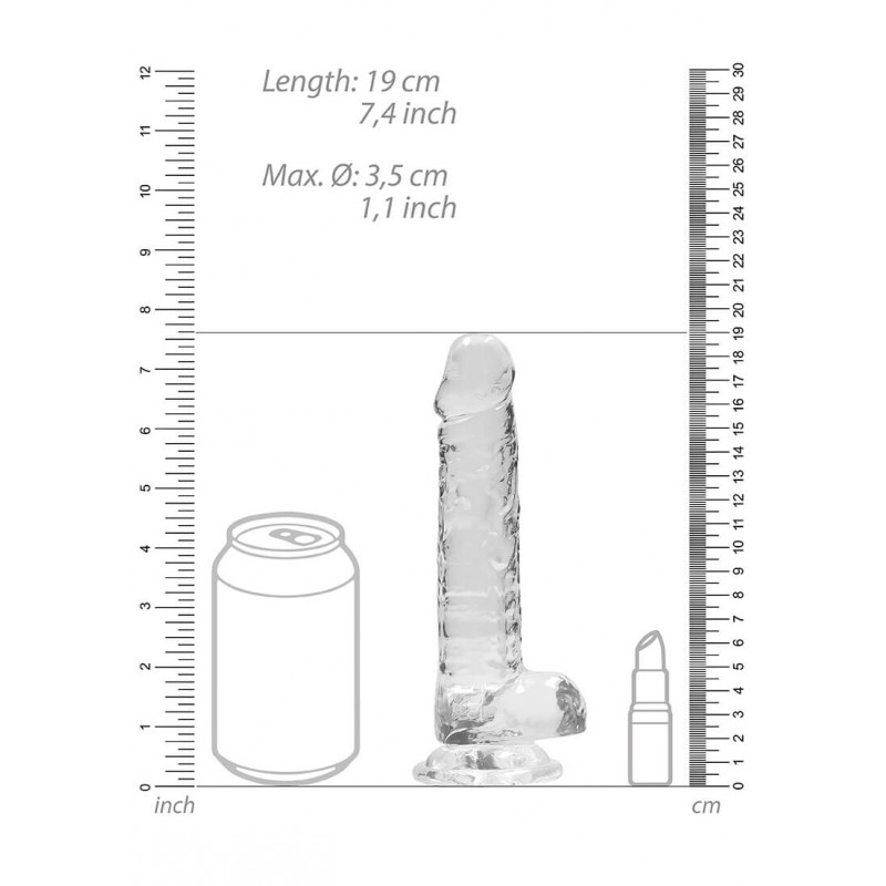 RealRock - átlátszó élethű dildó - átlátszó (17cm) 47742 termék bemutató kép