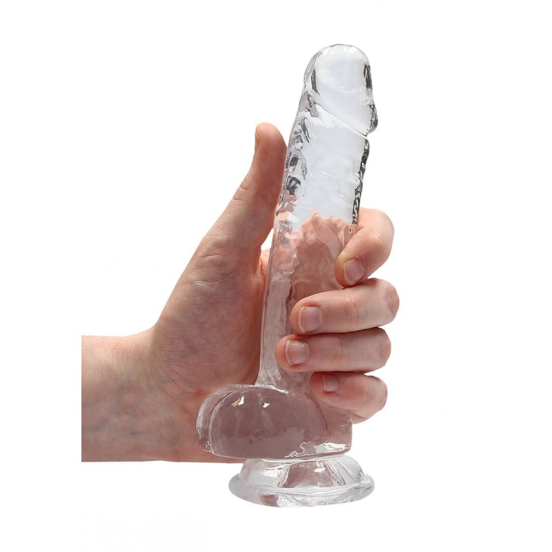 RealRock - átlátszó élethű dildó - átlátszó (17cm) 47746 termék bemutató kép