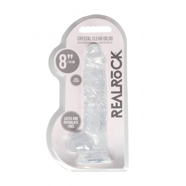 RealRock - átlátszó élethű dildó - átlátszó (19cm)