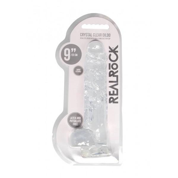 RealRock - átlátszó élethű dildó - átlátszó (22cm)
