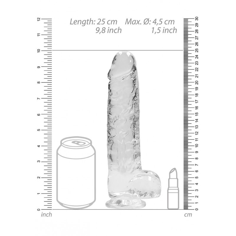 RealRock - átlátszó élethű dildó - átlátszó (22cm) 47784 termék bemutató kép