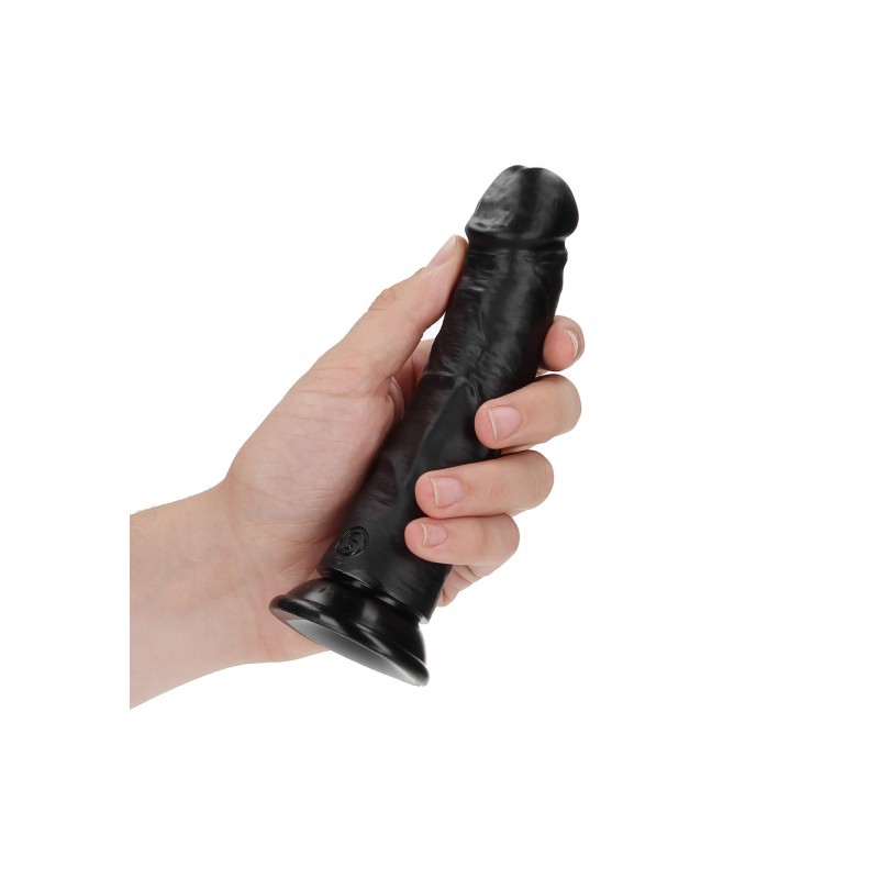 RealRock - tapadókorongos realisztikus dildó - 15,5cm (fekete) 74947 termék bemutató kép