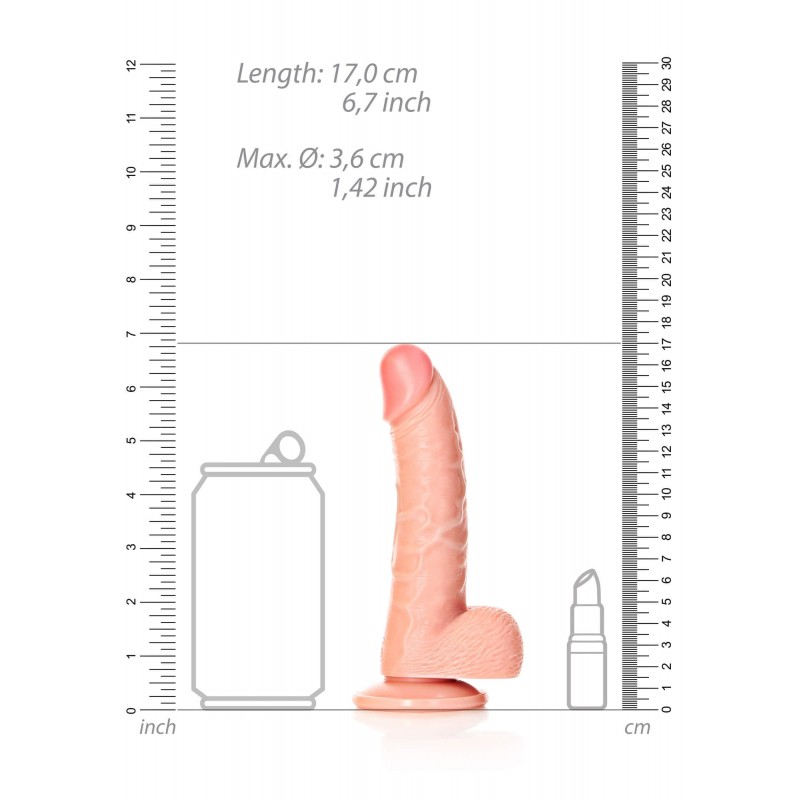RealRock - tapadókorongos, herés dildó - 15,5 cm (testszínű) 74958 termék bemutató kép