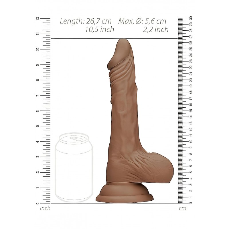 RealRock Dong 10 - élethű, herés dildó (25 cm) - sötét natúr 132446 termék bemutató kép