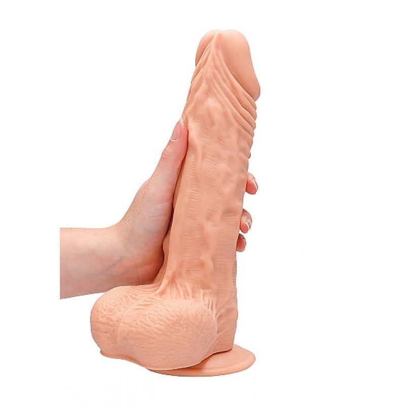 RealRock Dong 10 - élethű, herés dildó (25cm) - natúr 53640 termék bemutató kép