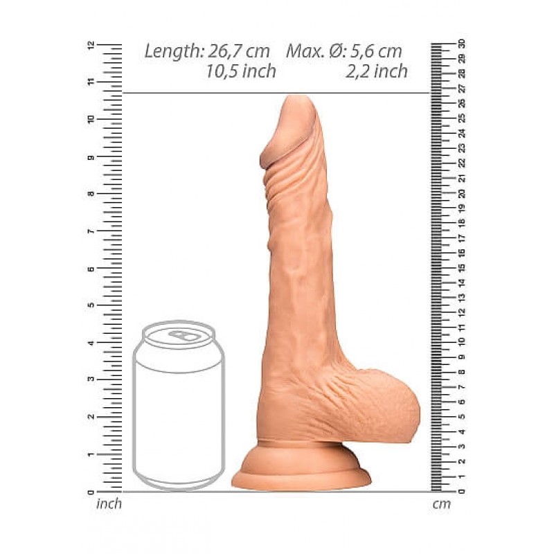 RealRock Dong 10 - élethű, herés dildó (25cm) - natúr 53641 termék bemutató kép