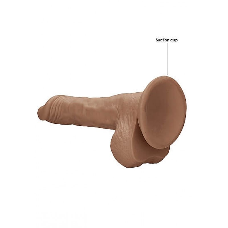 RealRock Dong 10 - élethű, herés dildó (25cm) - sötét natúr 85550 termék bemutató kép