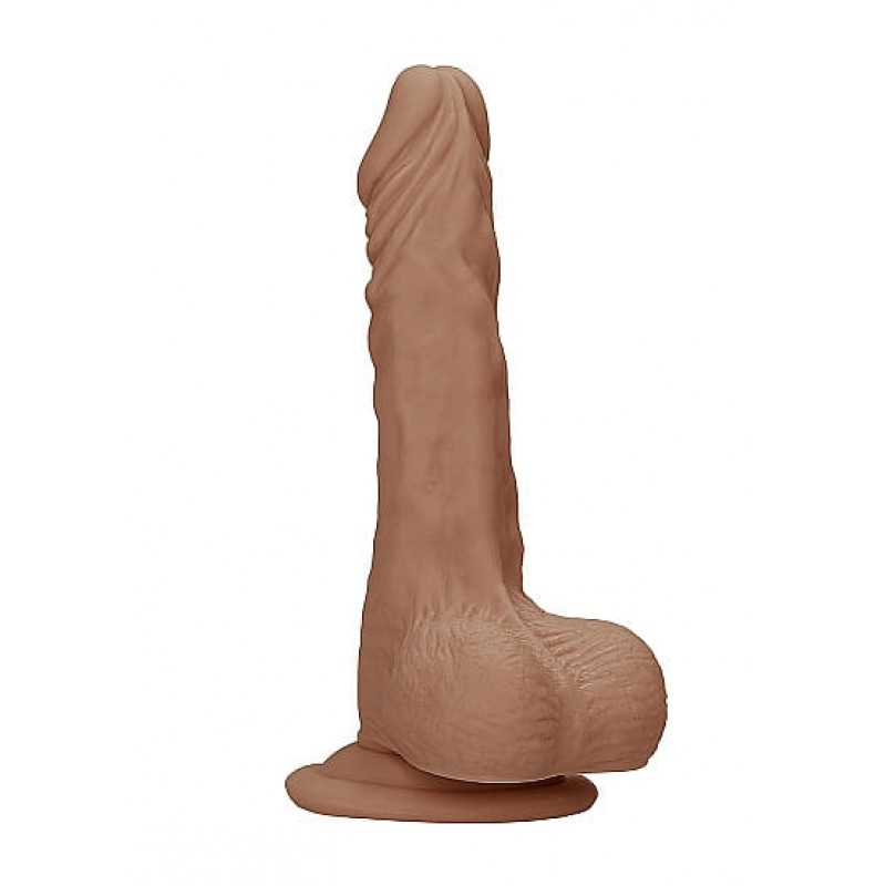 RealRock Dong 10 - élethű, herés dildó (25cm) - sötét natúr 53650 termék bemutató kép