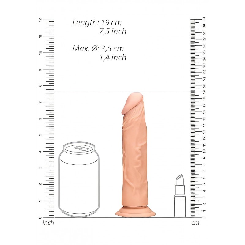 RealRock Dong 7 - élethű dildó (17 cm, testszínű) 144524 termék bemutató kép