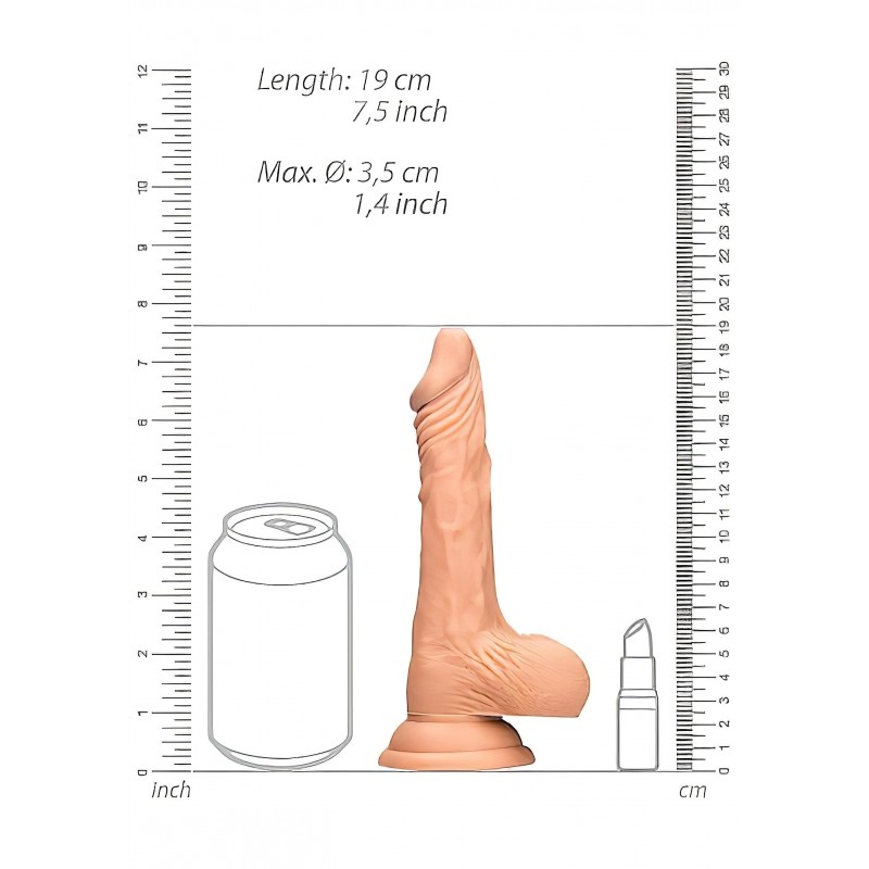 RealRock Dong 7 - élethű, herés dildó (17 cm, natúr) 131757 termék bemutató kép